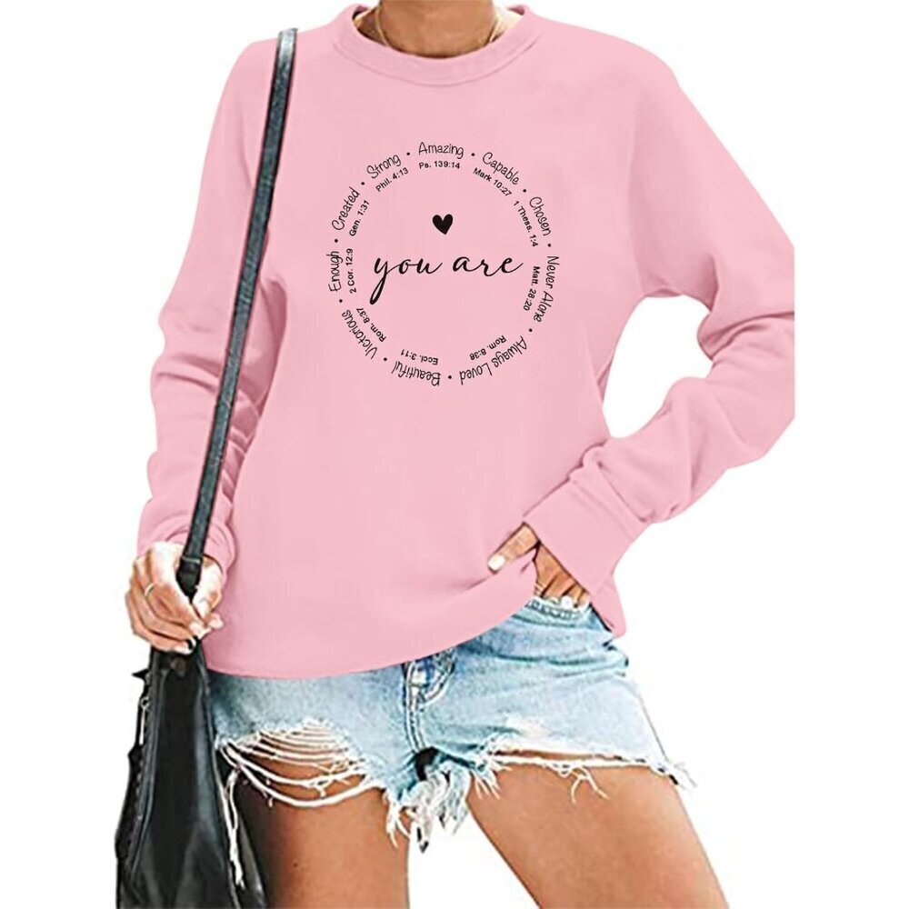 Christian Sweatshirt Women Faith Jesus Inspirational Blessed Shirt Casual